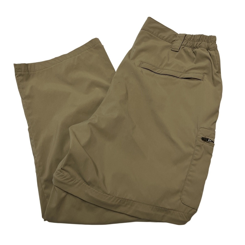 LL Bean Pants Tropicwear Zip Off Pants Khaki Convertible Nylon SP UPF 50 Hiking